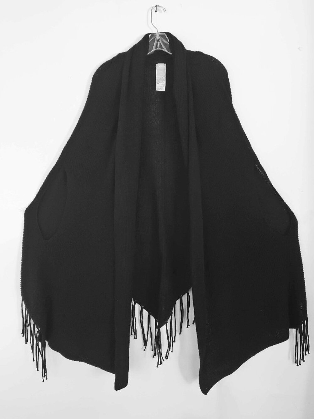 Chico's Black Knit Shawl Cape XL